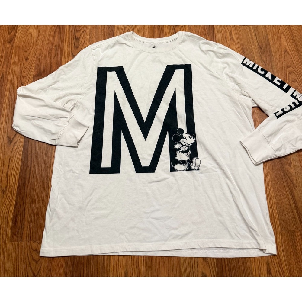 Disney Mickey Mouse Shirt Mens 3XL Long Sleeve Graphic Big Logo